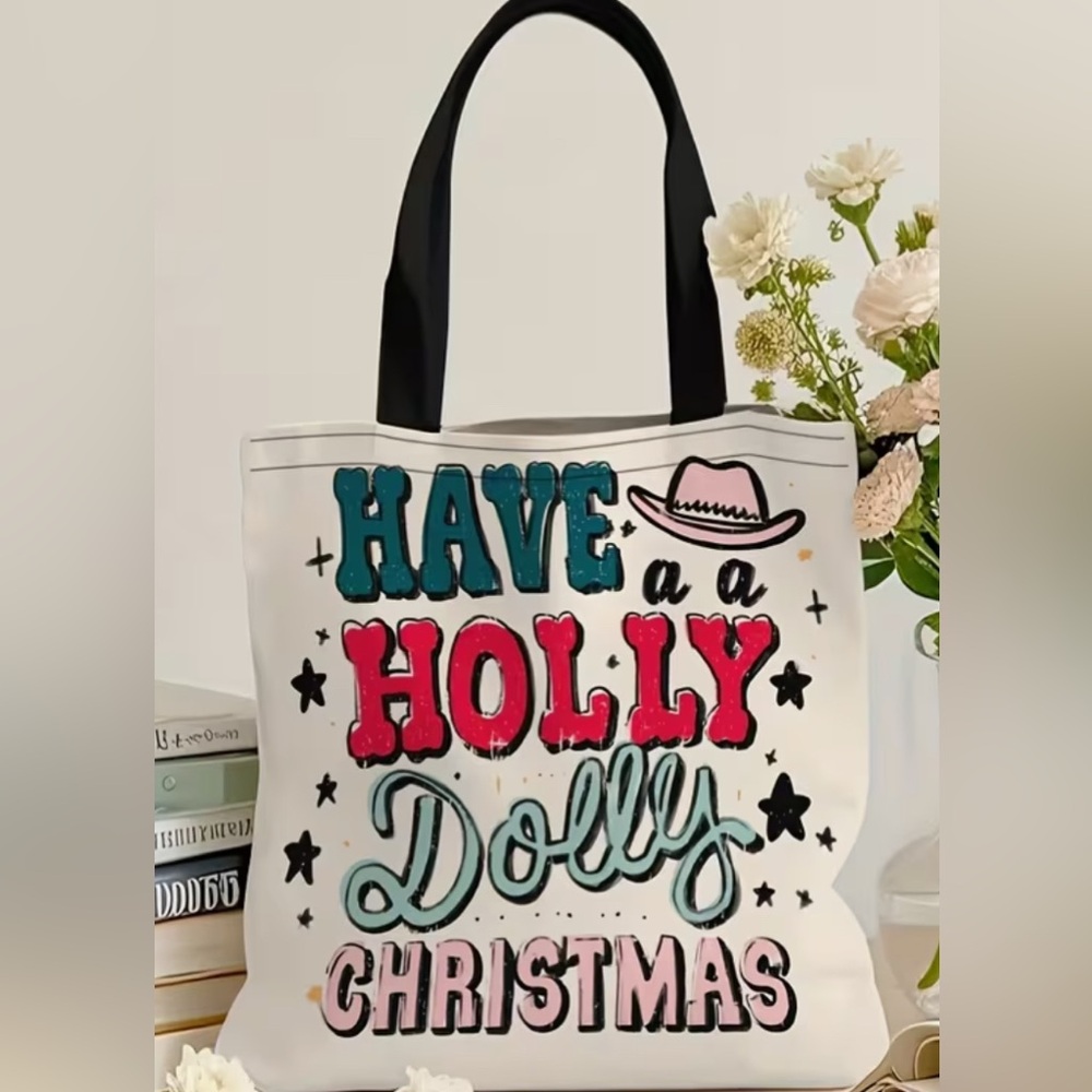 Dolly Parton Holly Dolly Christmas Tote Bag